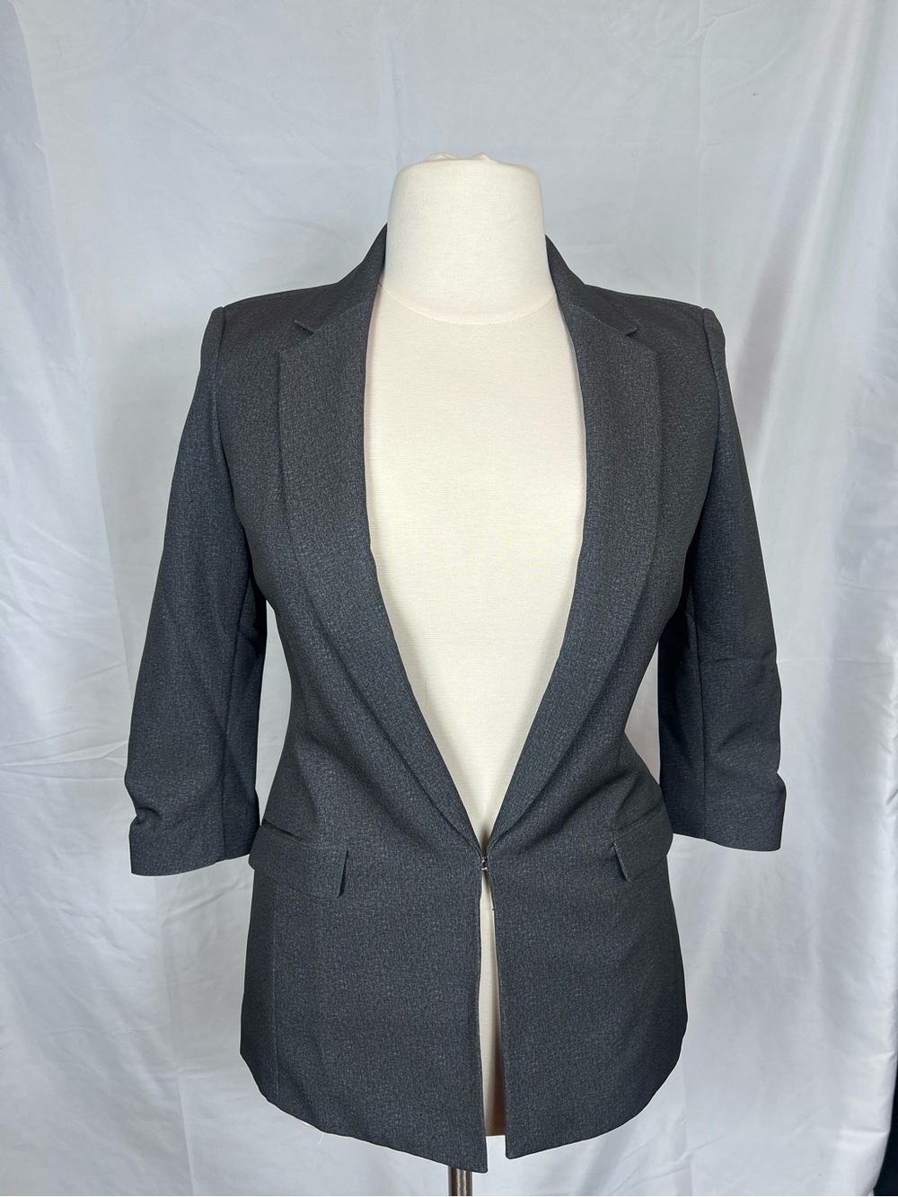 INC International Concepts Dark Charcoal Open-Front Blazer